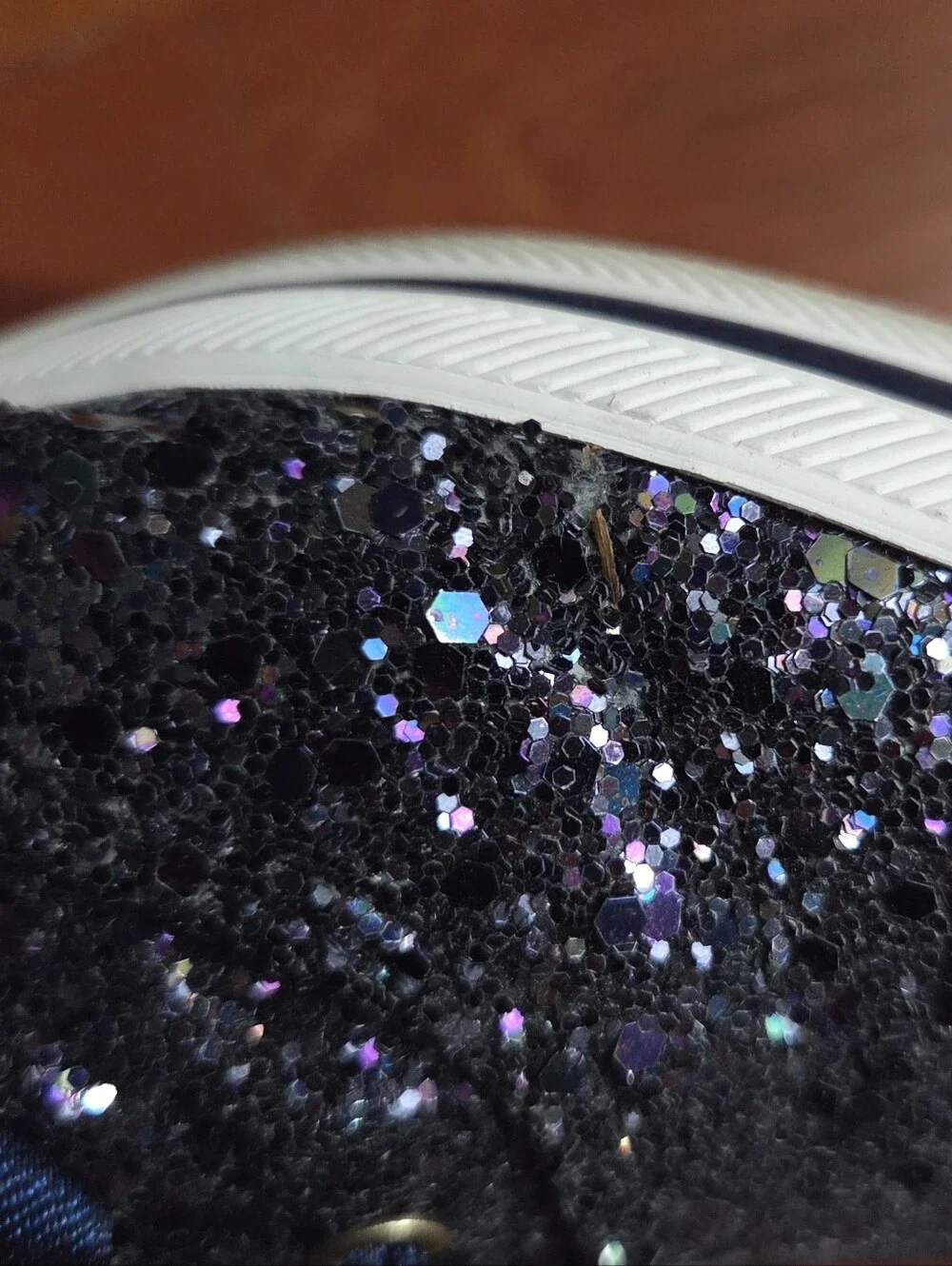 Keds x Kate Spade navy glitter lace-up sneakers with satin laces, Women's 11